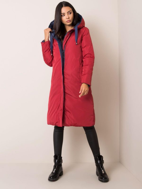 Navy blue and red double-sided Whitney winter jacket