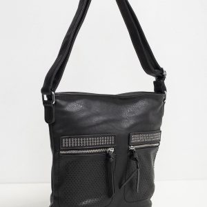 Black bag with openwork pockets