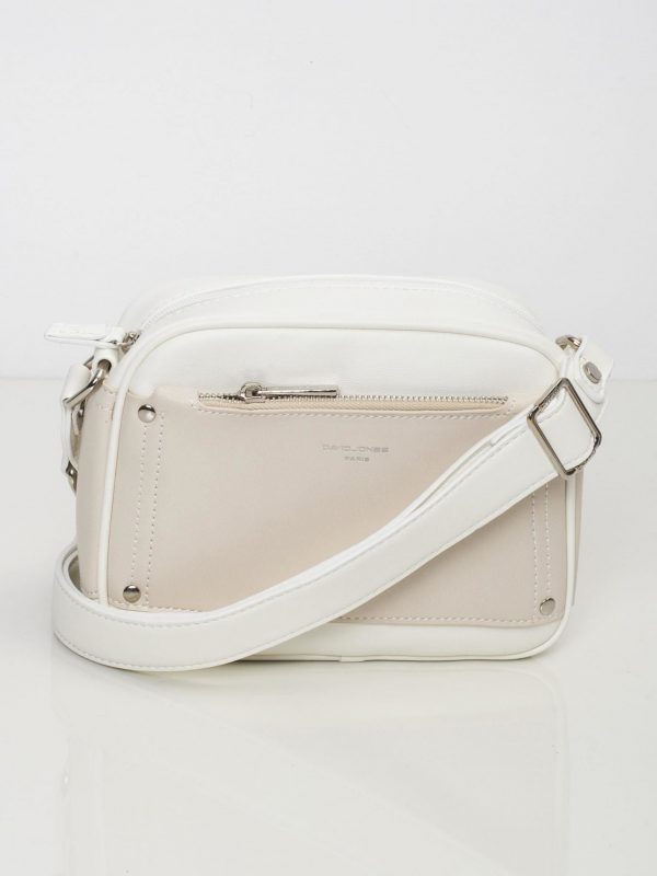 White purse with outer pocket