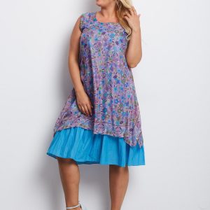 Purple and Blue Dakota Plus Size Dress