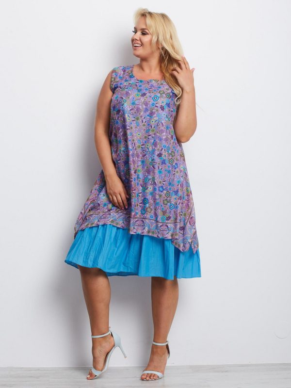 Purple and Blue Dakota Plus Size Dress