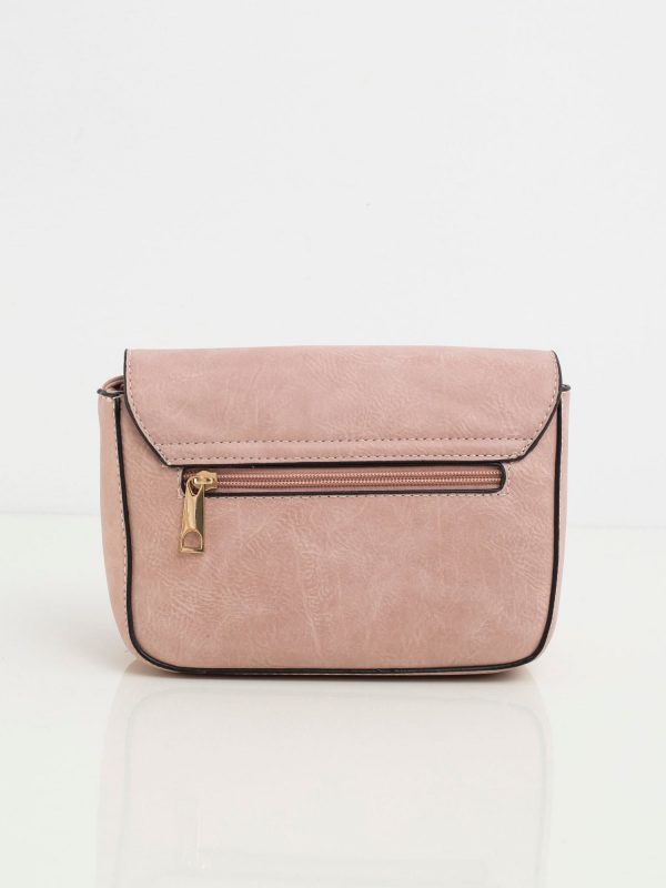 Dirty pink handbag with flap