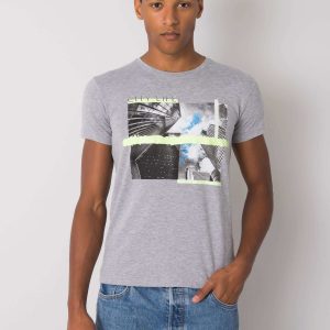 Grey t-shirt for men with print Deacon