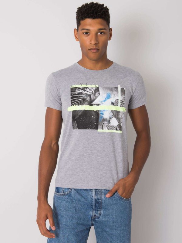 Grey t-shirt for men with print Deacon