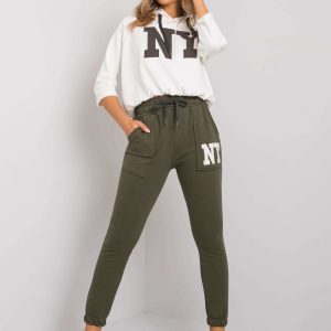 White-khaki casual set Lillynn