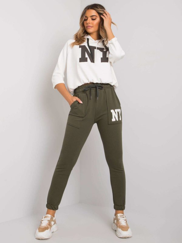 White-khaki casual set Lillynn