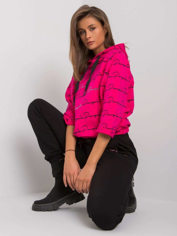 Fuchsia-black sweatsuit set Amilia