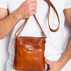 Brown Leather Men's Messenger Bag