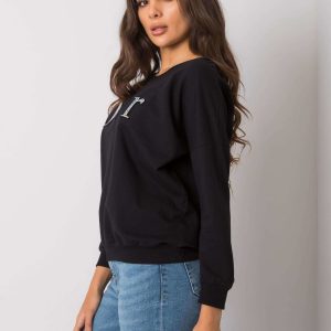 Black hoodie for women without hood Alodia