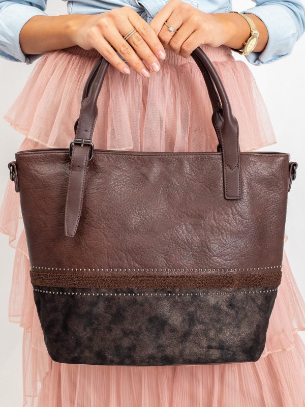 Dark brown women's bag in eco-leather