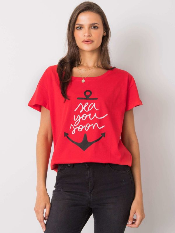 Red T-shirt with Silva print