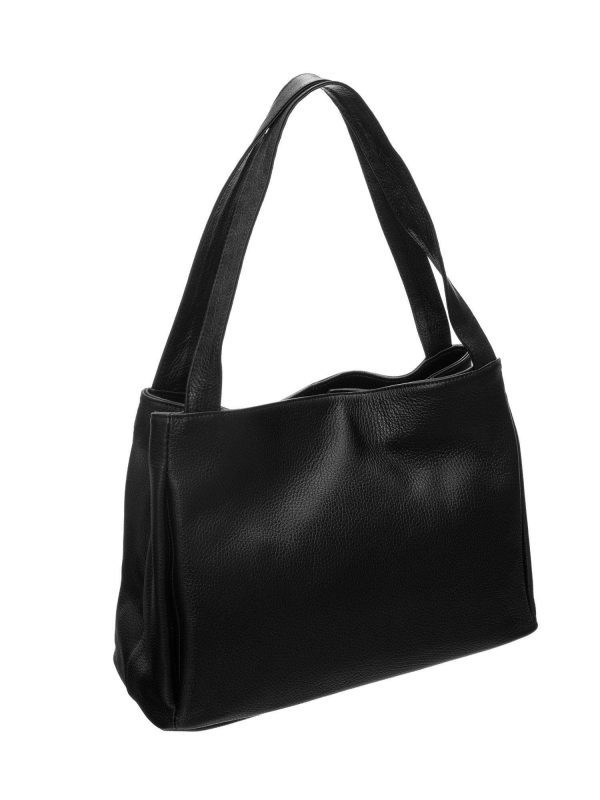 Black genuine leather bag BADURA