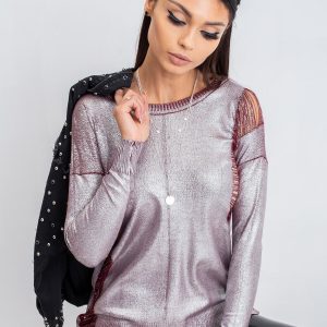 Burgundy and silver Pulsive sweater