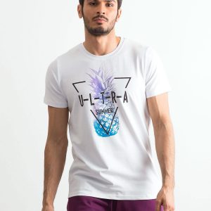 White Printed Men's T-Shirt