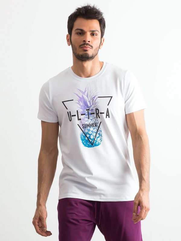 White Printed Men's T-Shirt