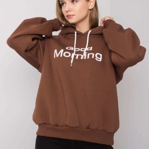 Brown padded oversize hoodie Alice