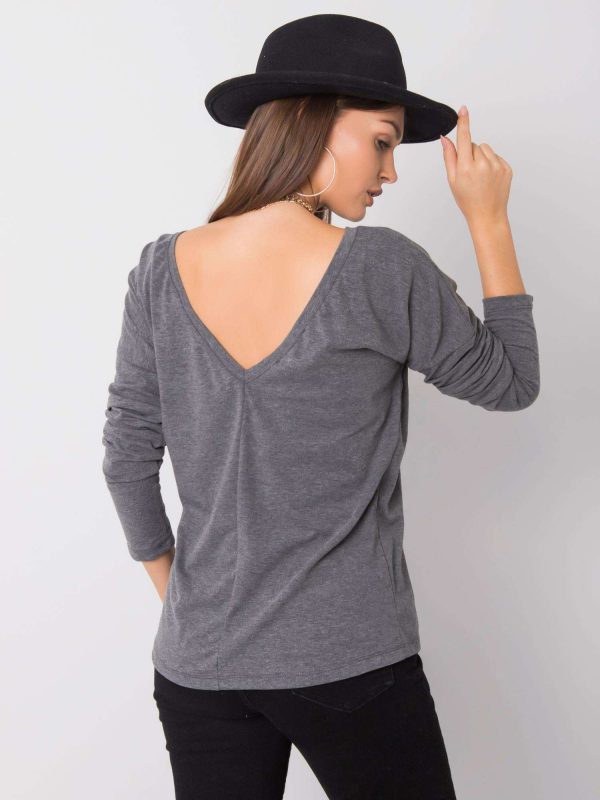 Dark Grey Melange Blouse Larissa