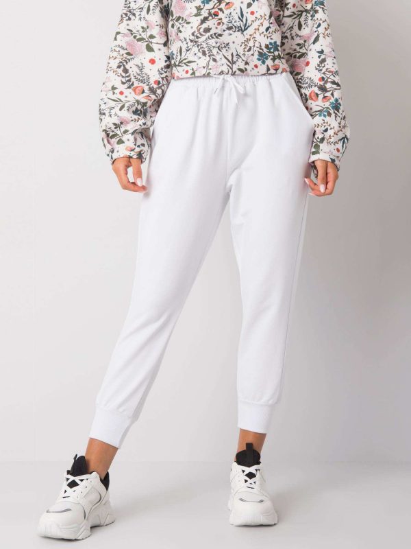 Cailie White Cotton Sweatpants