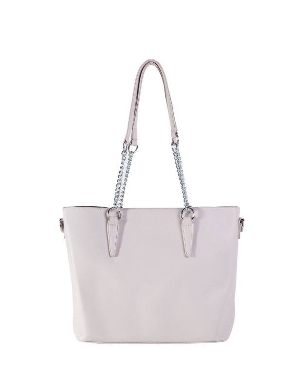 Grey Roomy Chain Shoulder Bag