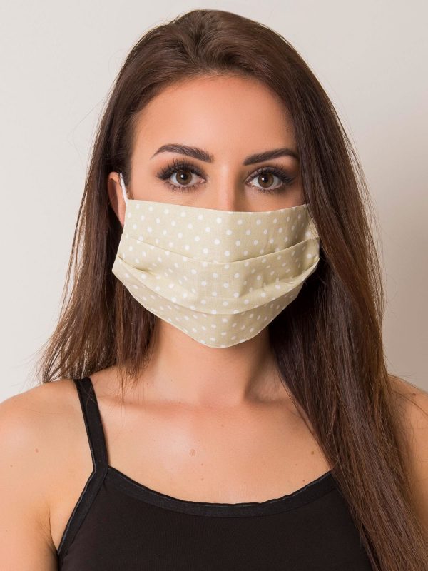 Beige protective mask with polka dot