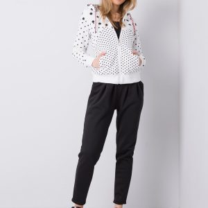 White polka dot tracksuit with hood