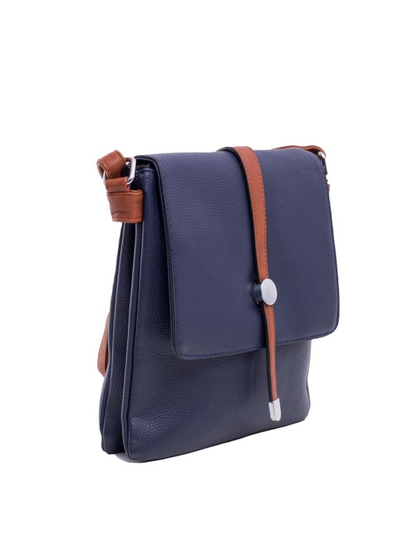 Dark Blue Eco Leather Shoulder Bag