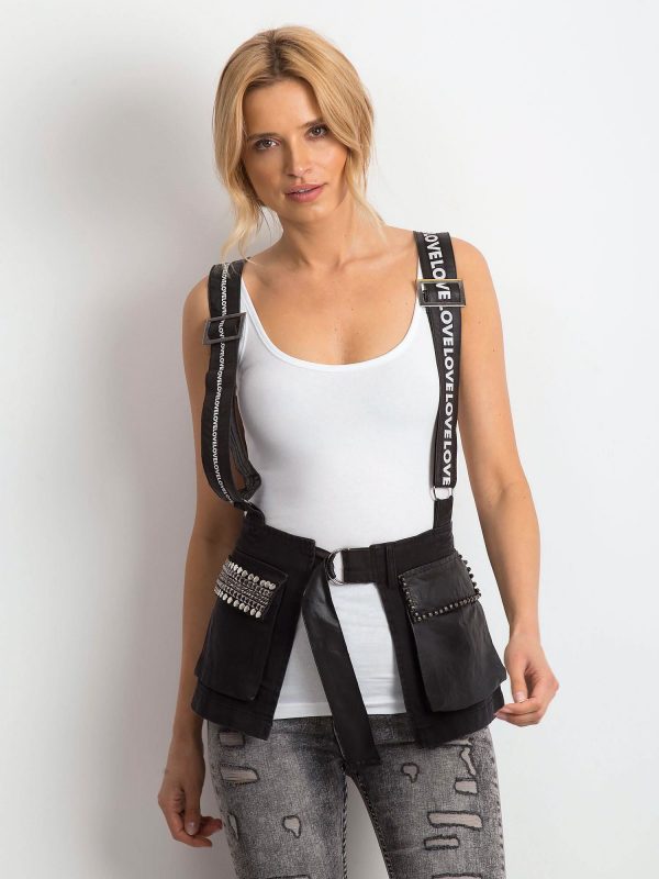 Black Rhinestone Vest