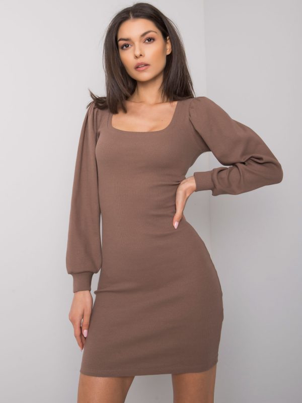 Brown fitted dress Shantaya RUE PARIS