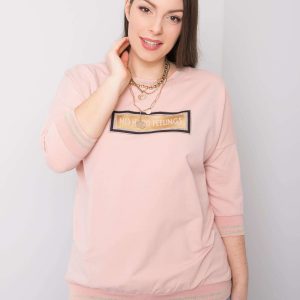 Dirty pink plus size sweatshirt with Kendal inscription