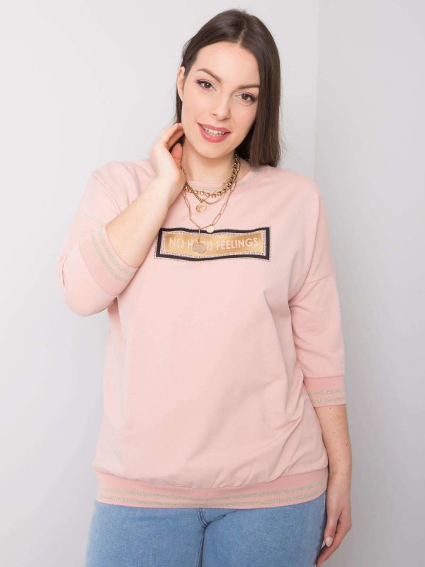 Dirty pink plus size sweatshirt with Kendal inscription