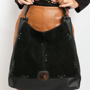 Black Imitation Leather Handbag