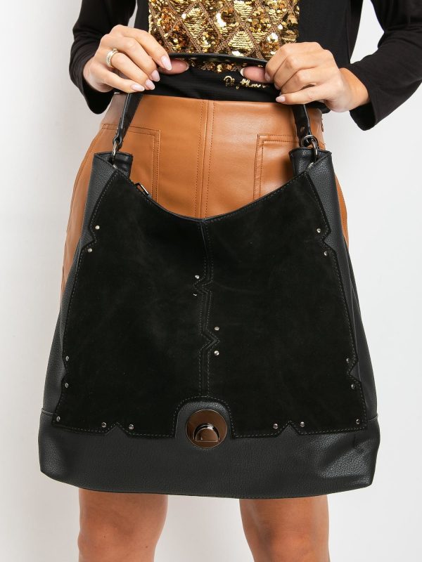 Black Imitation Leather Handbag