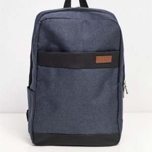 Navy Blue Laptop Backpack with External Pocket