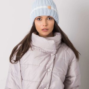 Light blue hat with pompom