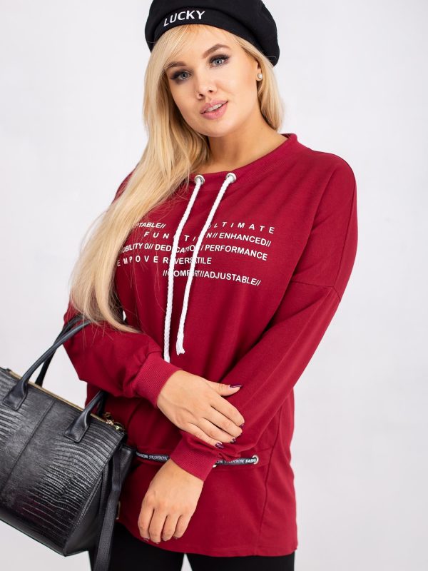 Burgundy plus size sweatshirt Aspiration