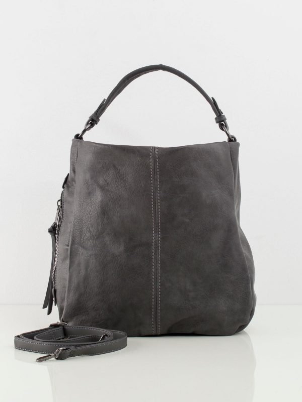 Dark Grey Eco Leather Bag