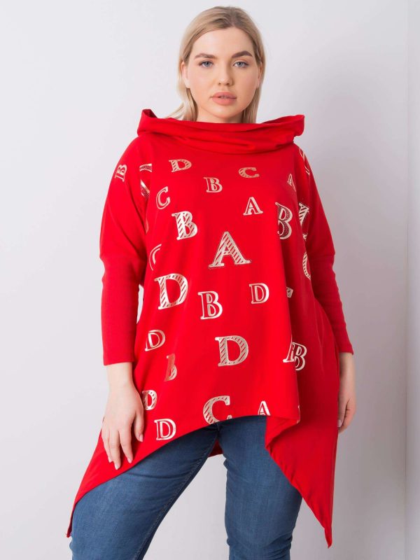 Aina Red Plus Size Hoodie