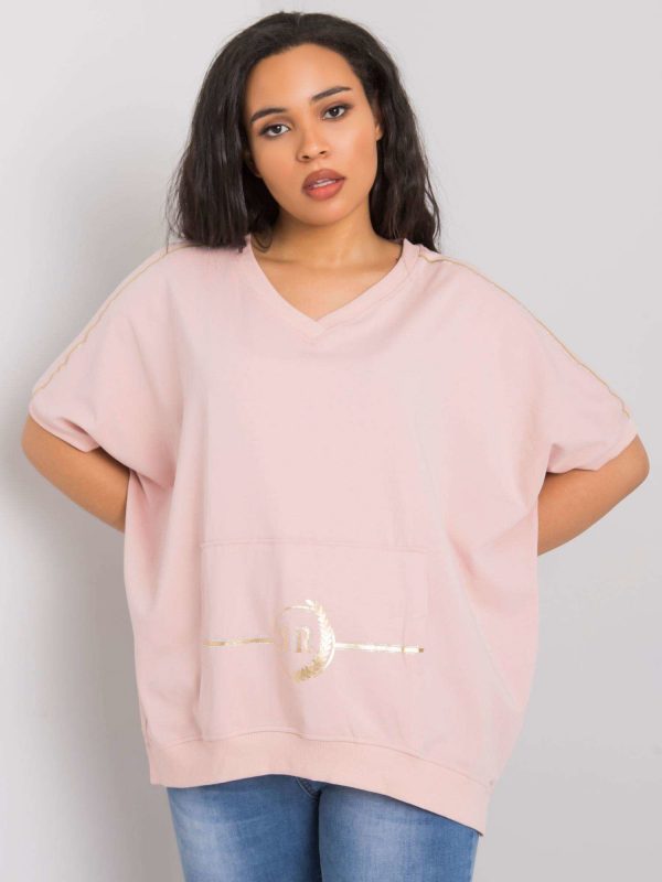 Dirty pink plus size blouse with Suzannah pocket