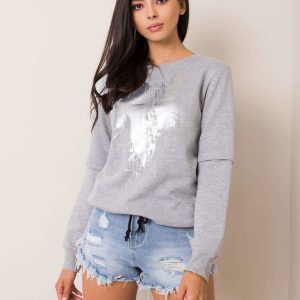 Grey sweatshirt Nicolle FOR FITNESS