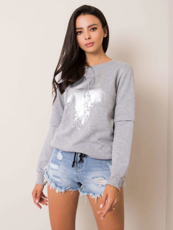 Grey sweatshirt Nicolle FOR FITNESS