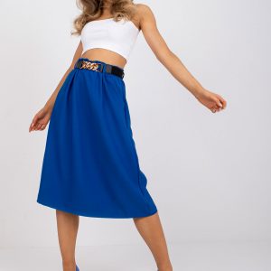 Dark Blue High Waist Trapezoidal Skirt