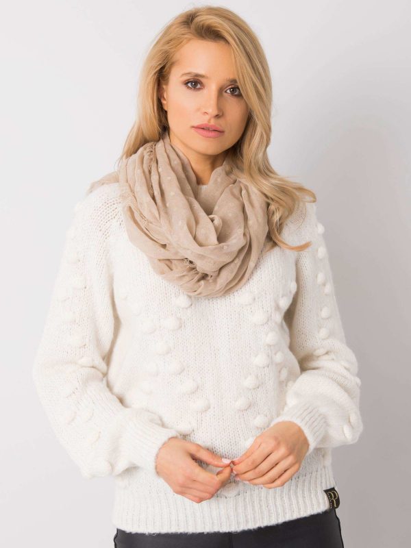 Beige scarf with hearts