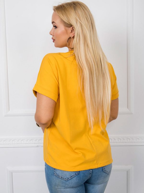 Brigitte mustard plus size blouse