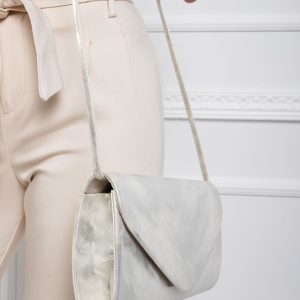 Silver eco-leather clutch