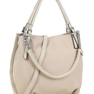 Beige bag with decorative handle LUIGISANTO