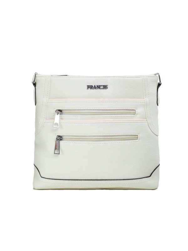 White ladies handbag with pockets