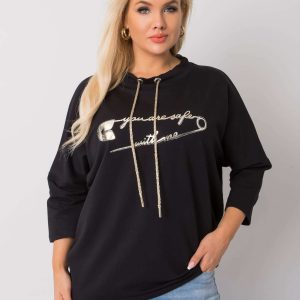 Black plus size blouse with Chloe inscription