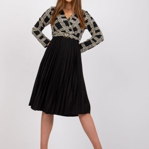 Women's black and beige dress with Eleonora prints