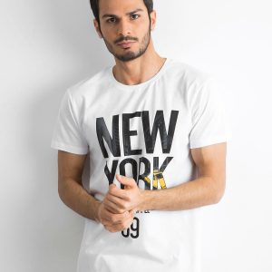 Men's cotton t-shirt with print white