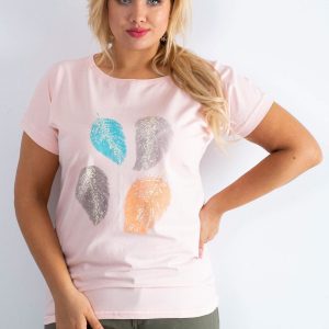 Pale pink T-shirt plus size Moving